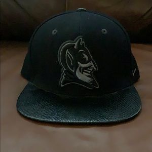 Blue Devils Flat Bill Leather/Black hat!